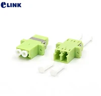 50pcs lc upc duplex om5 fiber optic adapter lime green lc ftth coupler dx optical fibre flange free shipping il