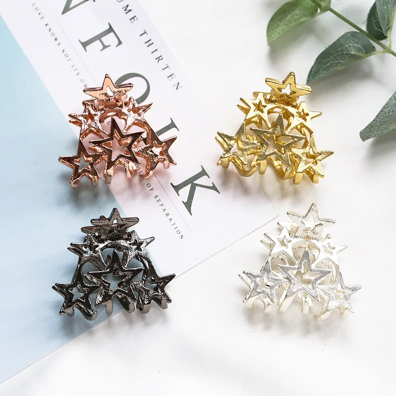 Корейская заколка для волос с красной звездой Женская Большая ванной конским