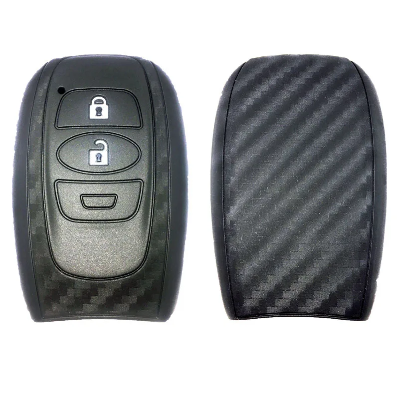Паттерн углеродного волокна Мягкий силиконовый чехол для ключей от машины Subaru