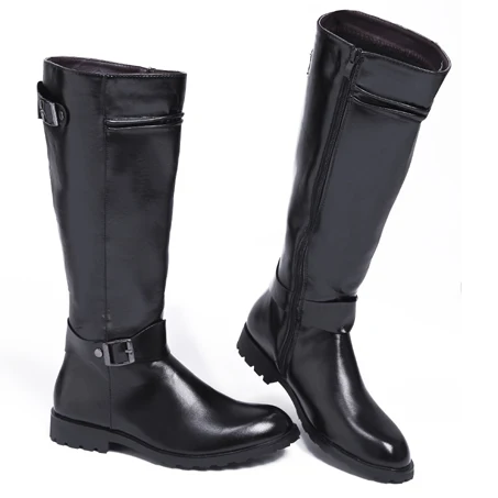 

2018 genuine Leather Martin Boots Fur Martin High Top Casual Shoes Men Boots over the knee Botas Brand Motorcycle Boots