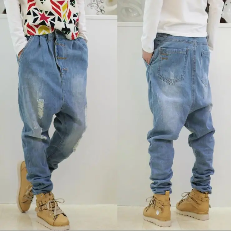 Men's Big Crotch Pants Mens Jeans Casual Joggers Harem Denim Street Dance Pants Camouflage Trousers Male Harem Jeans