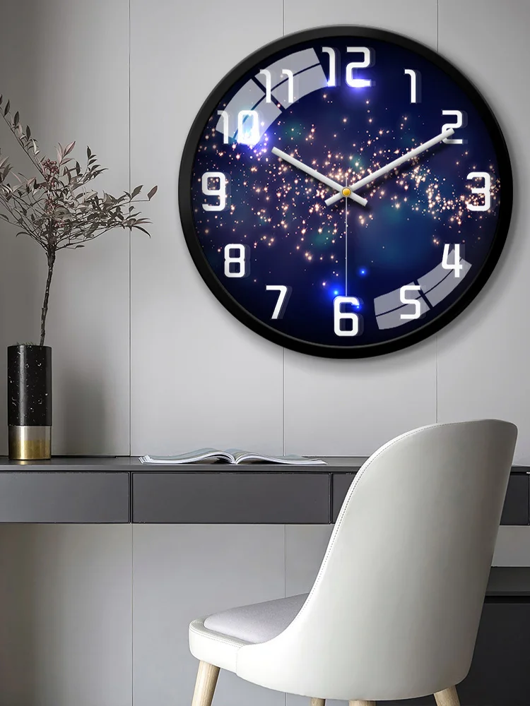 

Starry Sky Luminous Wall Clock Kitchen Wall Clock Kids Bedroom Watch Wall Clocks Wandklok Home Decoration Accessories 50WC