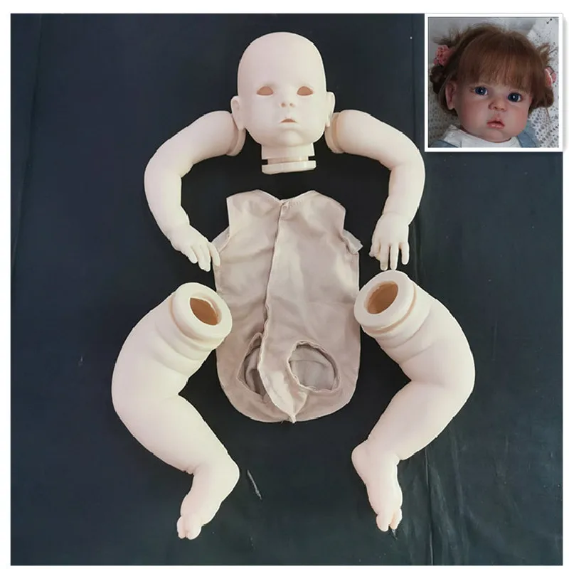 

22Inch Blank Rebirth Doll Kit DIY Unpainted Baby Vinyl Kit Unassembled Doll Unfinished Reborn Parts Lifelike Real Emotions