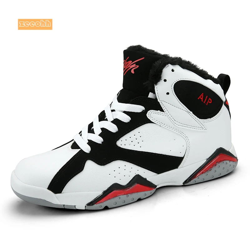 

Unisex Sports Men Autumn Winter Warm Plush Basketball Shoes High Top Basket Boots Men Ankle Boots Athletic Basketball Sneakers