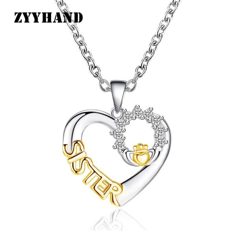 ZYYHAND Подарочное ожерелье для женщин двухцветная цепочка с крестиком из AAA