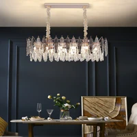 vintage luxury crystal led pendant lights nordic art living room atmospheric household pendant lamp dining indoor decor lighting