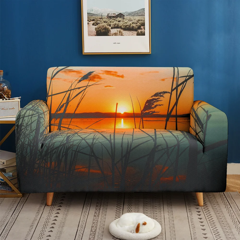 Красивый 3D чехол для дивана с пейзажем Эластичный 1/2/3 Seater Sof Slipcover чехлы