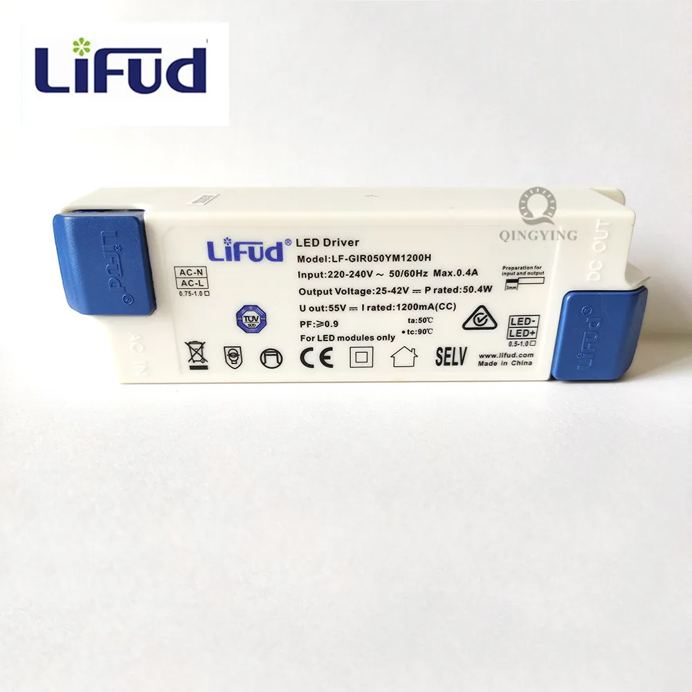 Драйвер светодиодов LiFud 50W 1200mA DC 25-42V AC220-240V LF-GIR050YM1200H Трансформаторная панельное питание для осветительных приборов.