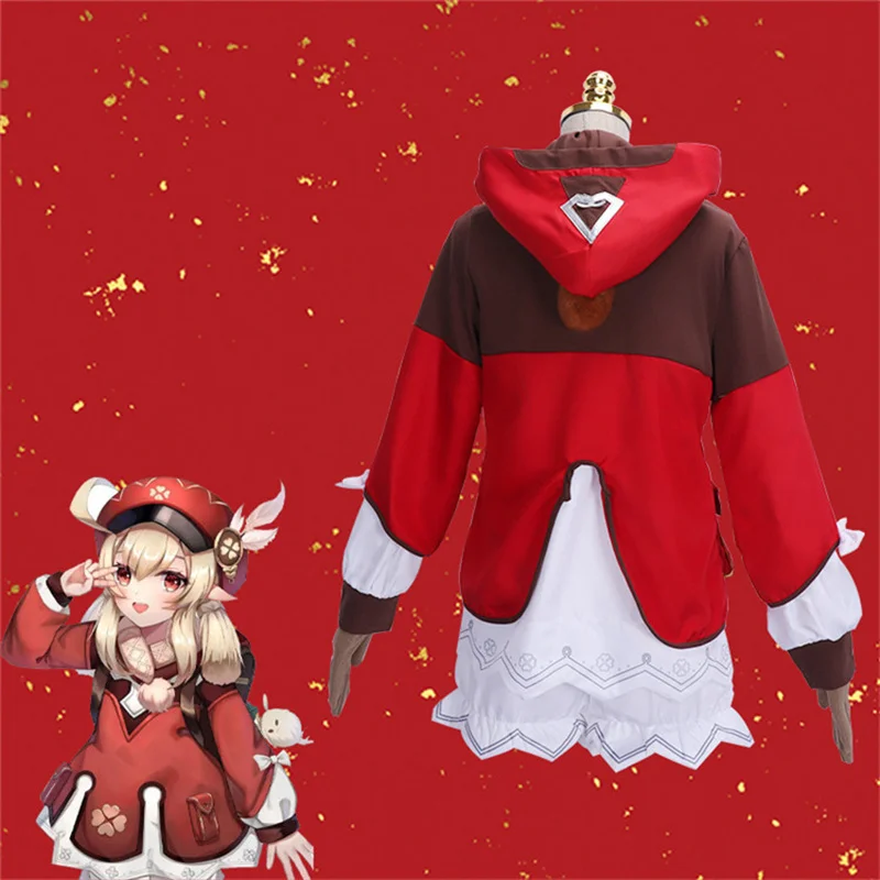 

Аниме игры Genshin Lmpact Klee из полиэстера симпатичная мягкая ткань Loli 3D печать косплей костюм реквизит Рождественские подарки Новинка