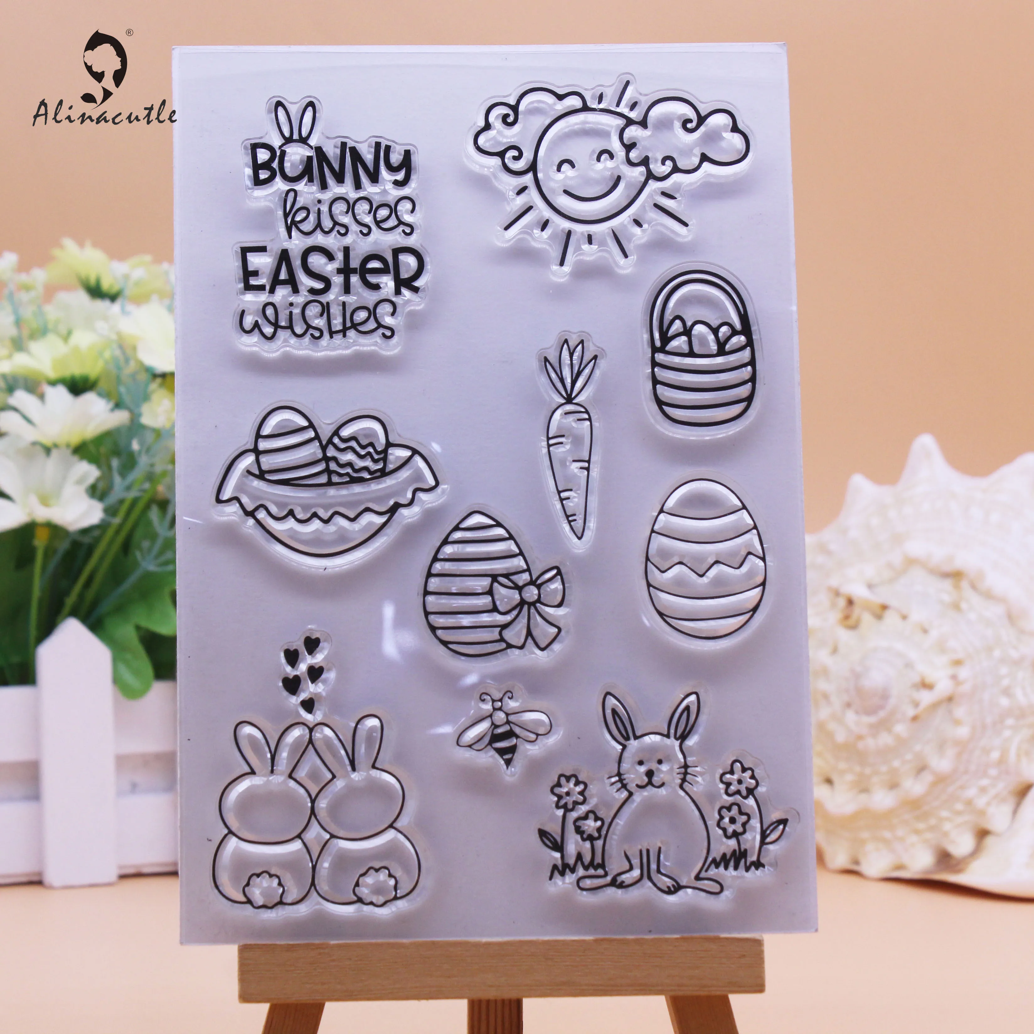 Прозрачные наклейки Кролик пасхальные яйца настроения Скрапбукинг карты Альбом