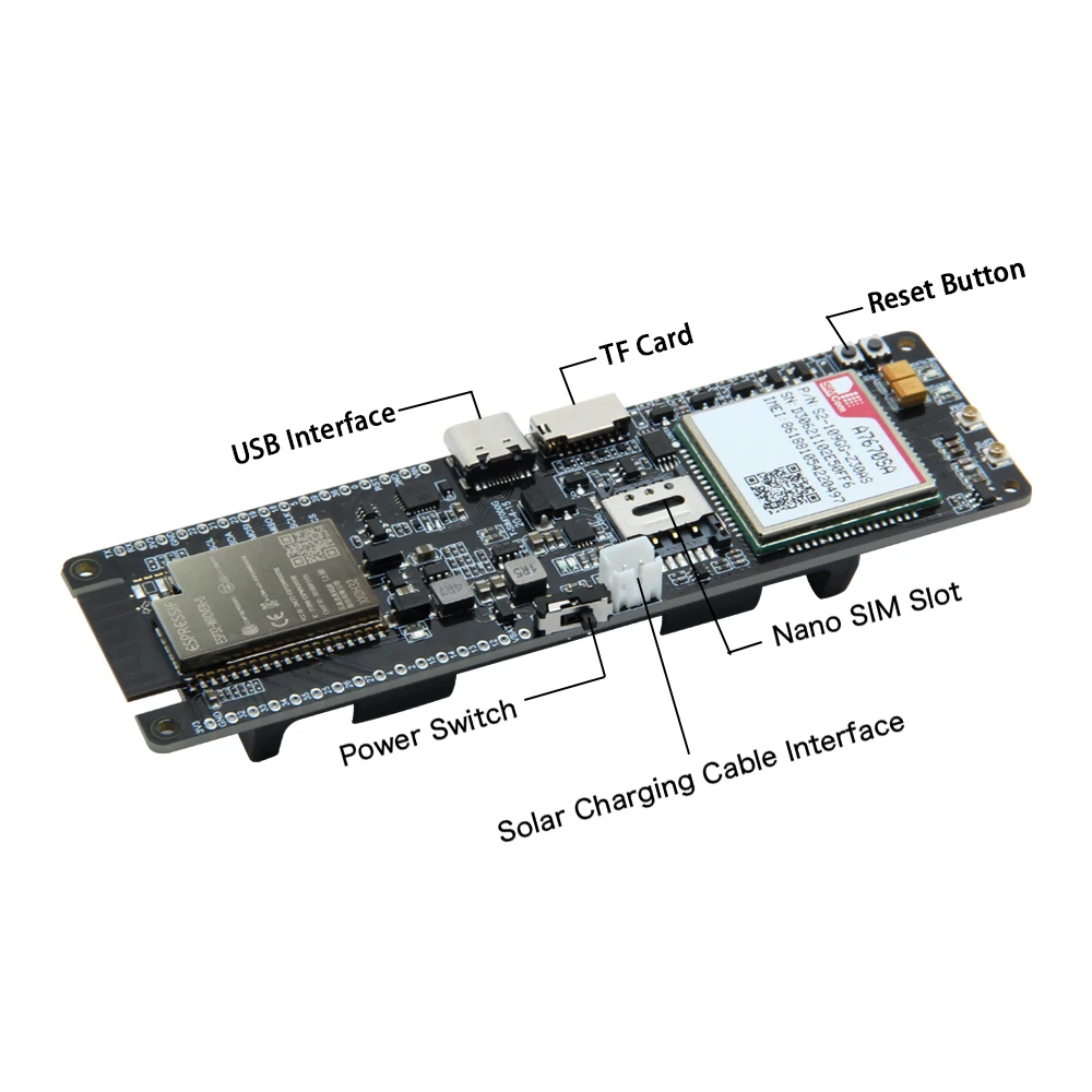 LILYGO®TTGO T-SIM-A7670SA модуль ESP32 чип 4G LTE CAT1 MCU Поддержка GSM/GPRS/EDGE 18650 Держатель батареи