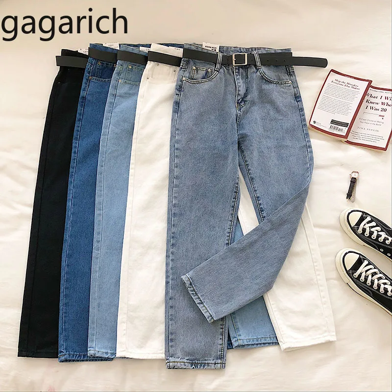 Женские джинсовые брюки с высокой талией Gagarich весенне осенние однотонные