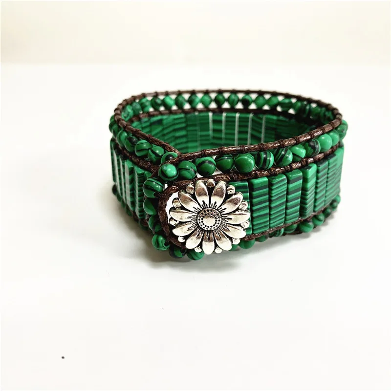 

Fashion Hand-woven Bracelet Bohemian Ethnic Style Malachite Bracelet Charm Bracelets for Women