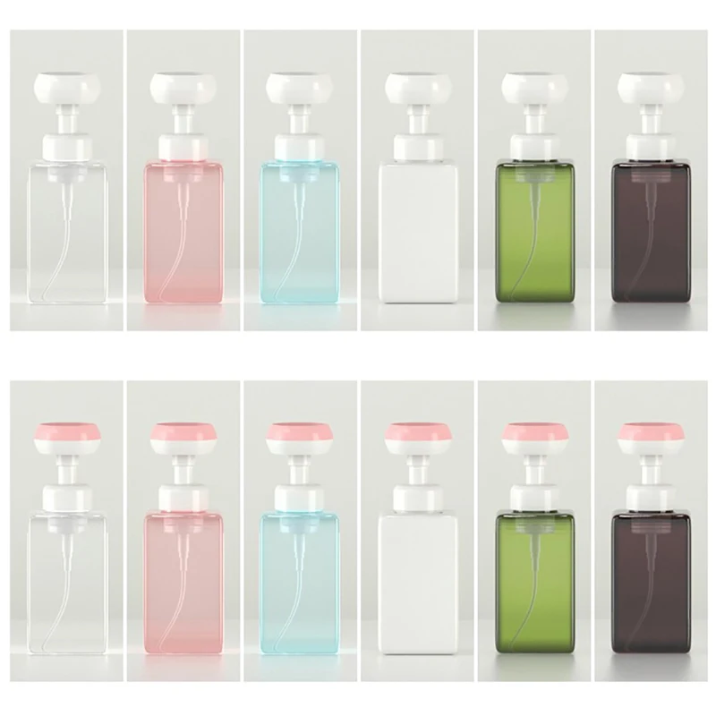 

450 Ml Soap Bottle Foam Lotion Can Be Filled With Bottle Flower Pump Head Soap Empty Household Travel Portable Foam Dispenser