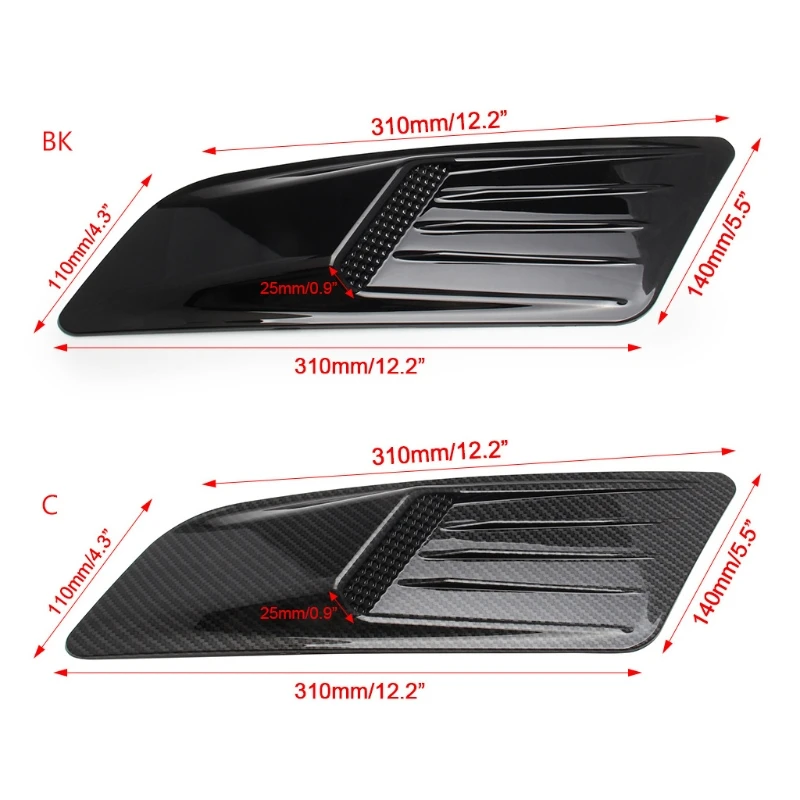 

Pair Front Hood Air Intake Trim Scoop Vent Guards For Forde Mustang 2015-2017 L9CE