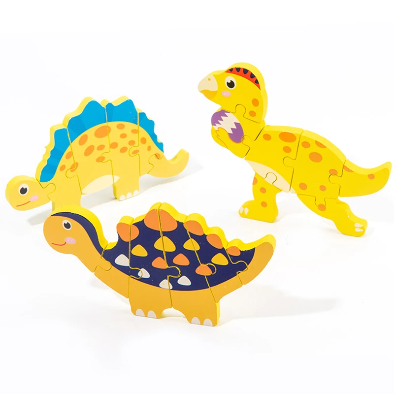 Rompecabezas de madera de dinosaurio para ni&ntilde;os y adultos, juguetes educativos, rompecabezas de madera de mariposa-5