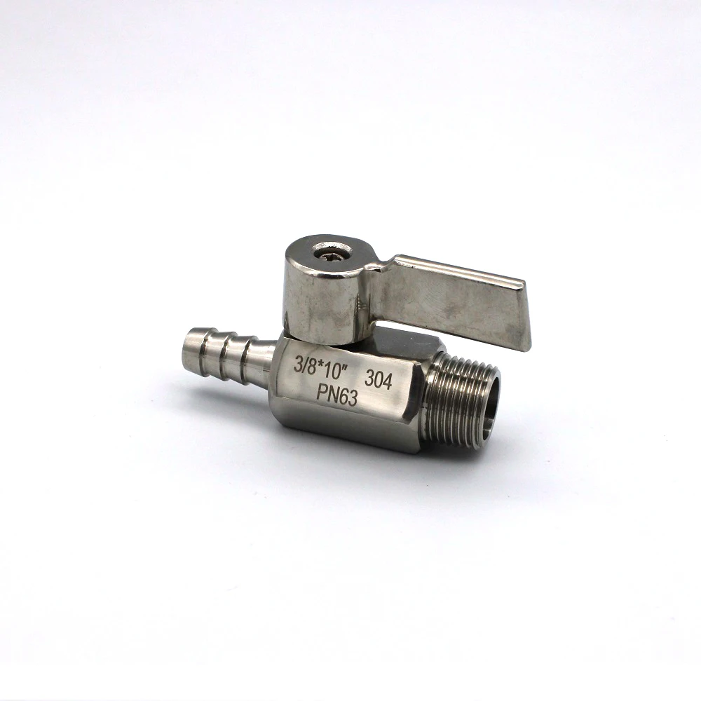1/" 1/4" 3/" 1/2" BSP x 7/12 мм штуцер для шланга мини санитарно шаровой клапан для домашнего пивоварения пива SUS 304 Нержавеющая сталь с нержавеющей ручками