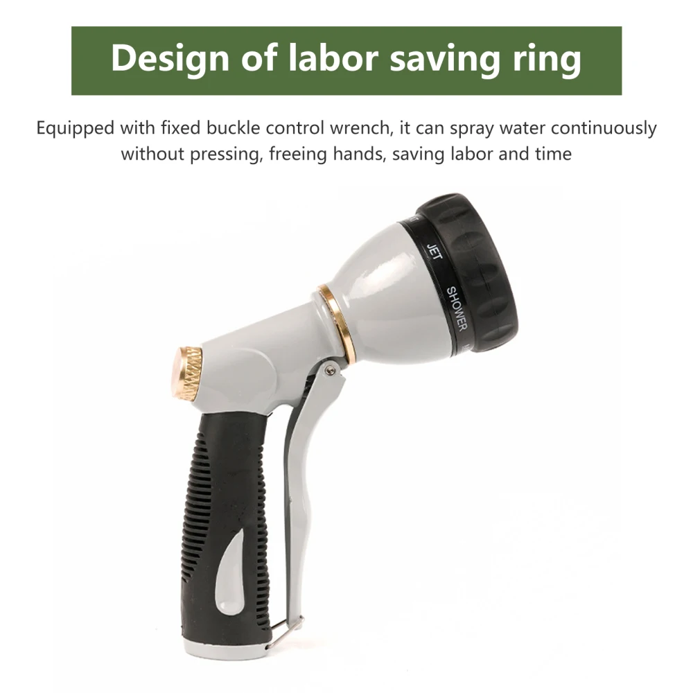 

Hose Nozzle Metal Grip For Garden & Lawns Watering Water Sprayer Adjustable Patterns Saving Time And Effort