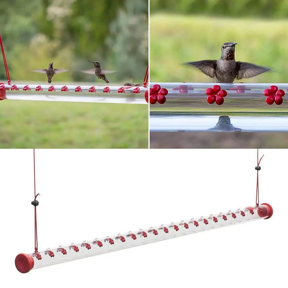 

40CM Best Hummingbird Feeder With Hole Birds Feeding Clean Transparent Garden Easy Pipe Decoration To Accessories Outdoor G5O9