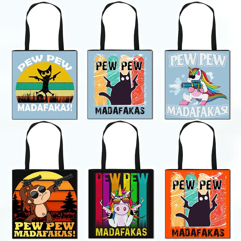 

Pew Pew Madafakas Women Handbag Ladies Tote Bag Teenager Gir Hip Hop Shoulder Bags for Travel Big Capacity Shopping Bag