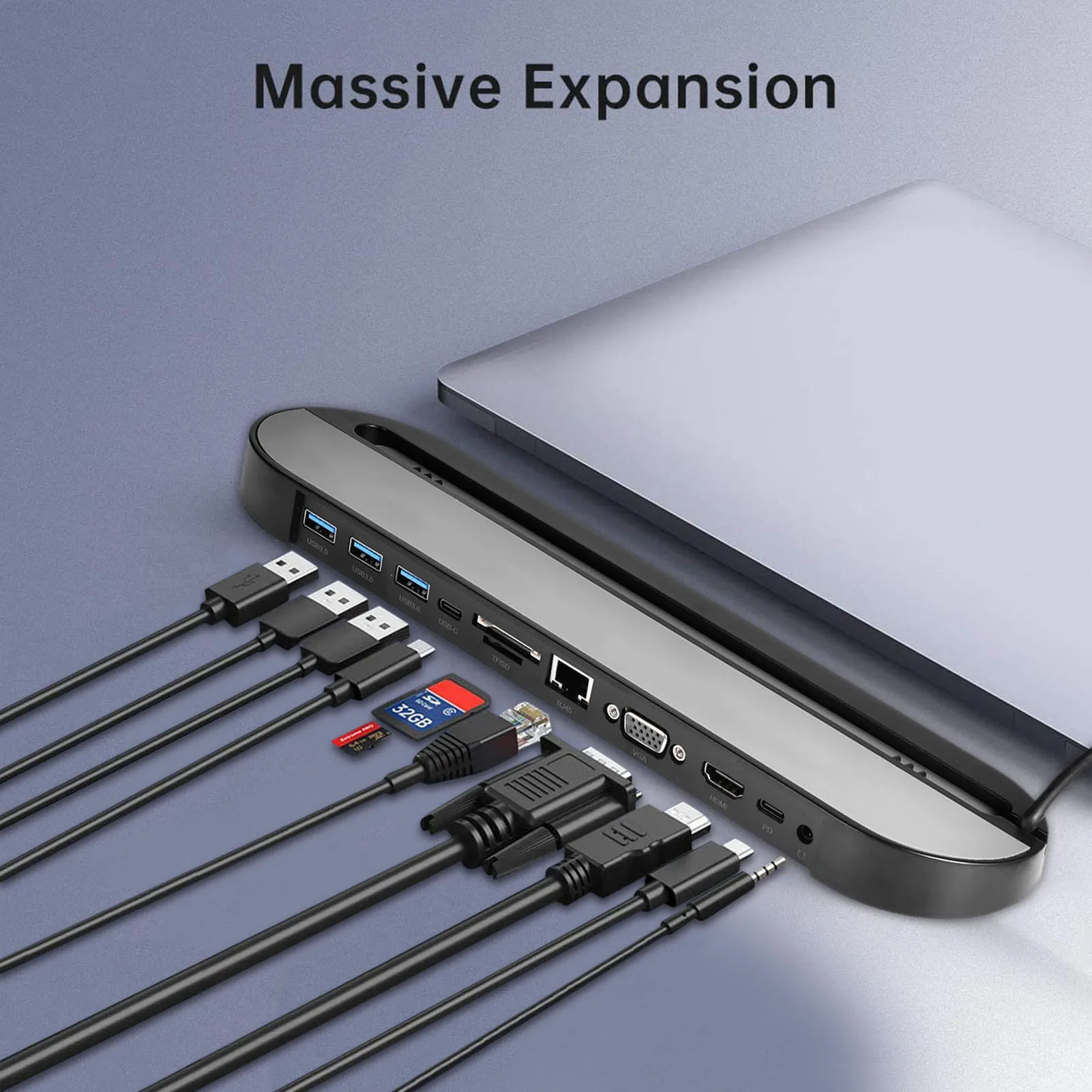 

USB HUB C HUB HDMI-Compatible 11 In 1 USB C To USB 3.0 Dock USB C Hub Multiport 11 In 1 Type C Docking Station Adapter Dongle