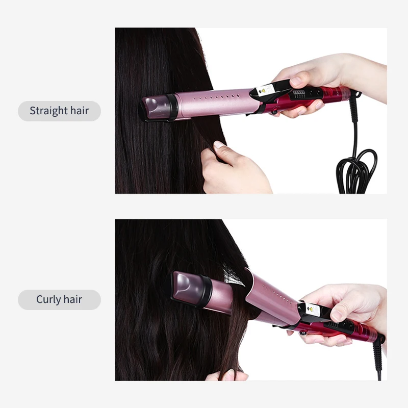 Professional 2 IN1 Hair Straightener Curler Multifunctional Electric Splint Straightening Perm Styling Tools 35D | Красота и здоровье