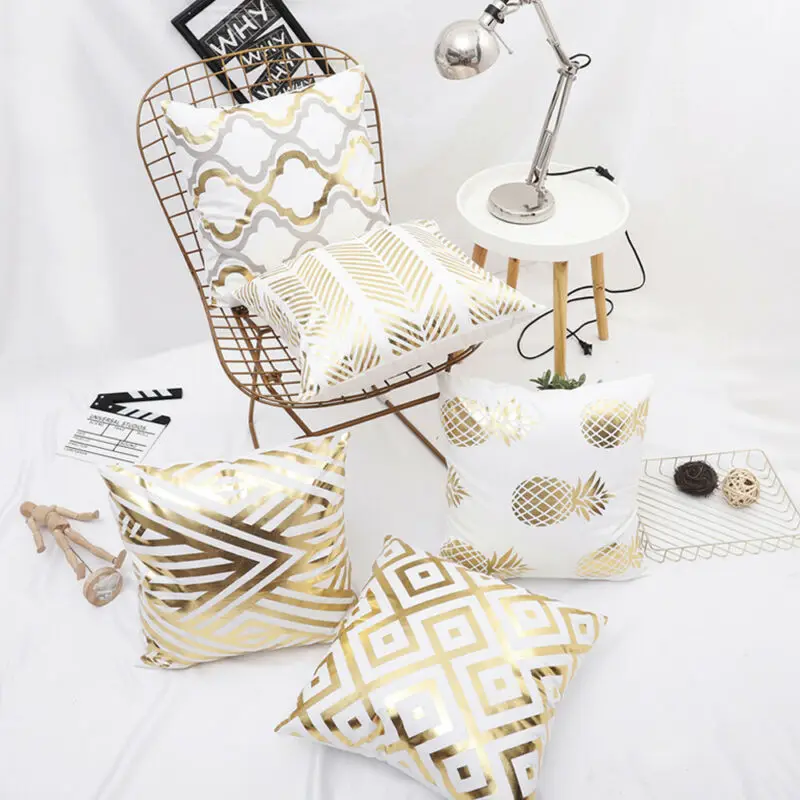 Наволочка в скандинавском стиле 45x45 см наволочка с принтом из золотой фольги для