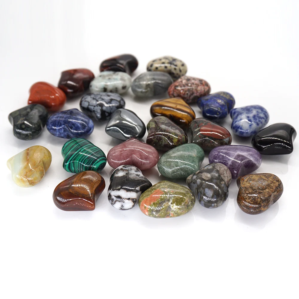 Любящее сердце в форме натуральный каменные подвесные украшения рукоделие