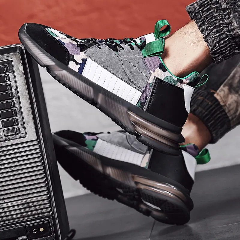 

ERRFC British Fashion Mens Casual Comfort Shoes Round Toe Lace Up Mesh Breathable Trending Leisure Shoes Man Platform Size 39-44