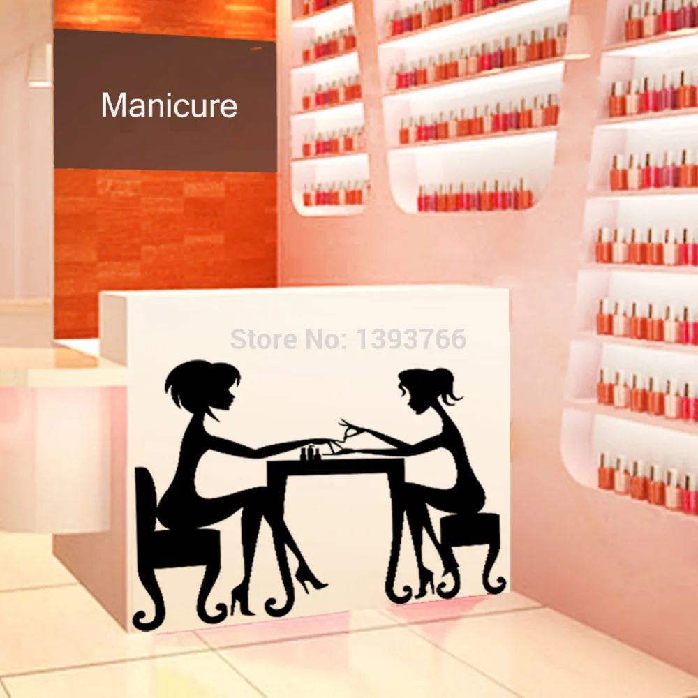 

Wall Stickers Nail Bar Shop Hair Beauty Salon Wall Art Decal DIY Home Decoration Mural Removable nail polish oil store name