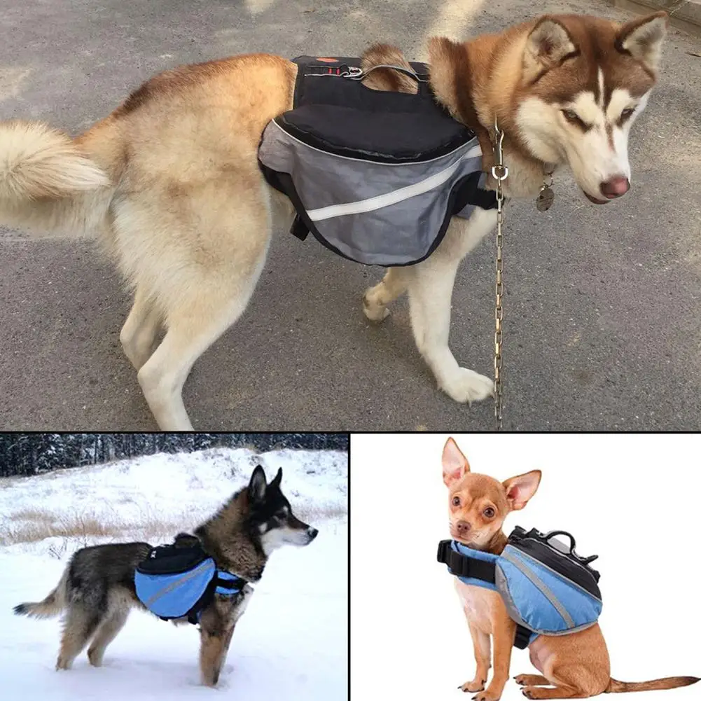 Портативная уличная ходящая собака седло Сумка Регулируемая Pet Пешие прогулки Кемпинг рюкзак