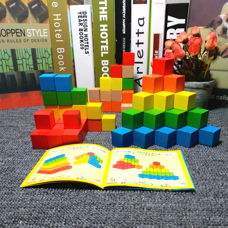 Бесплатная доставка детский деревянный кубический блок 2 5*2 5 6 цветов школьные