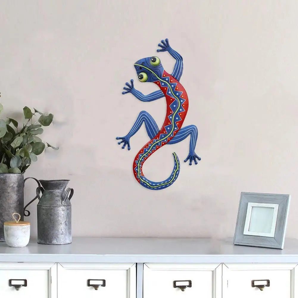 

2Pcs Portable Animal Pendant Hook Design Iron Exquisite Mix Color Vivid Gecko Hanging Statue Sculpture for Home
