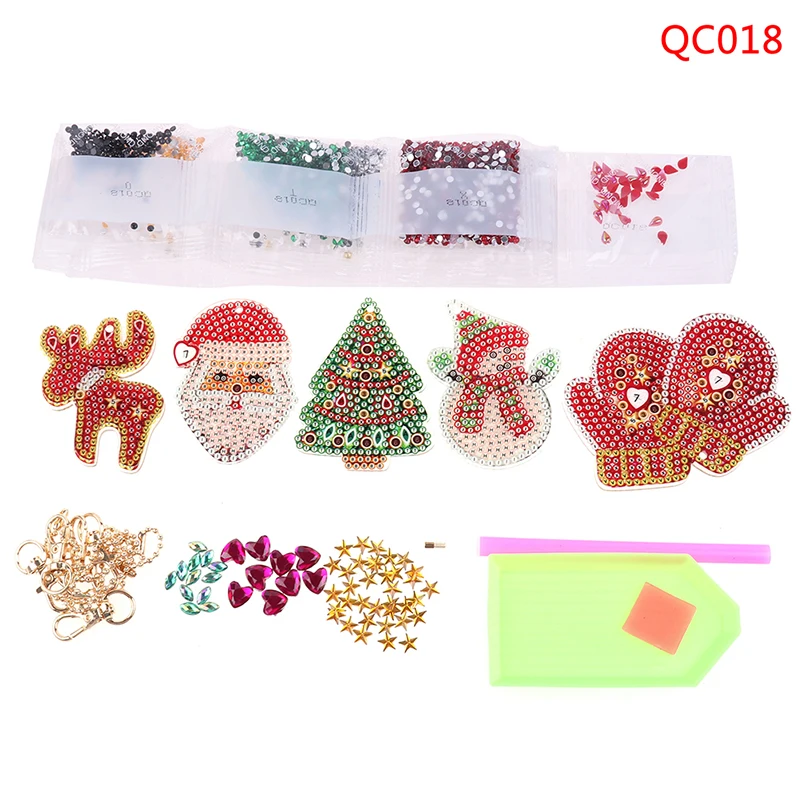 

5 PCS DIY Craft Diamond Painting Keychain Full Drill Bag Hanging Ornaments Special Shape Diamond Painting Embroidery Key Chain