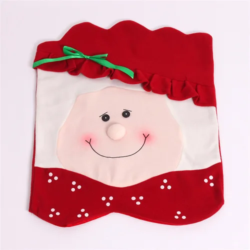 Mrs Santa Claus Рождественская накладка на стул Санта Клаус, крышка из нетканого материала для обеденного стола, Красная шапка, чехлы на спинку стула, рождественские украшения для дома - Цвет: Mrs Santa Claus