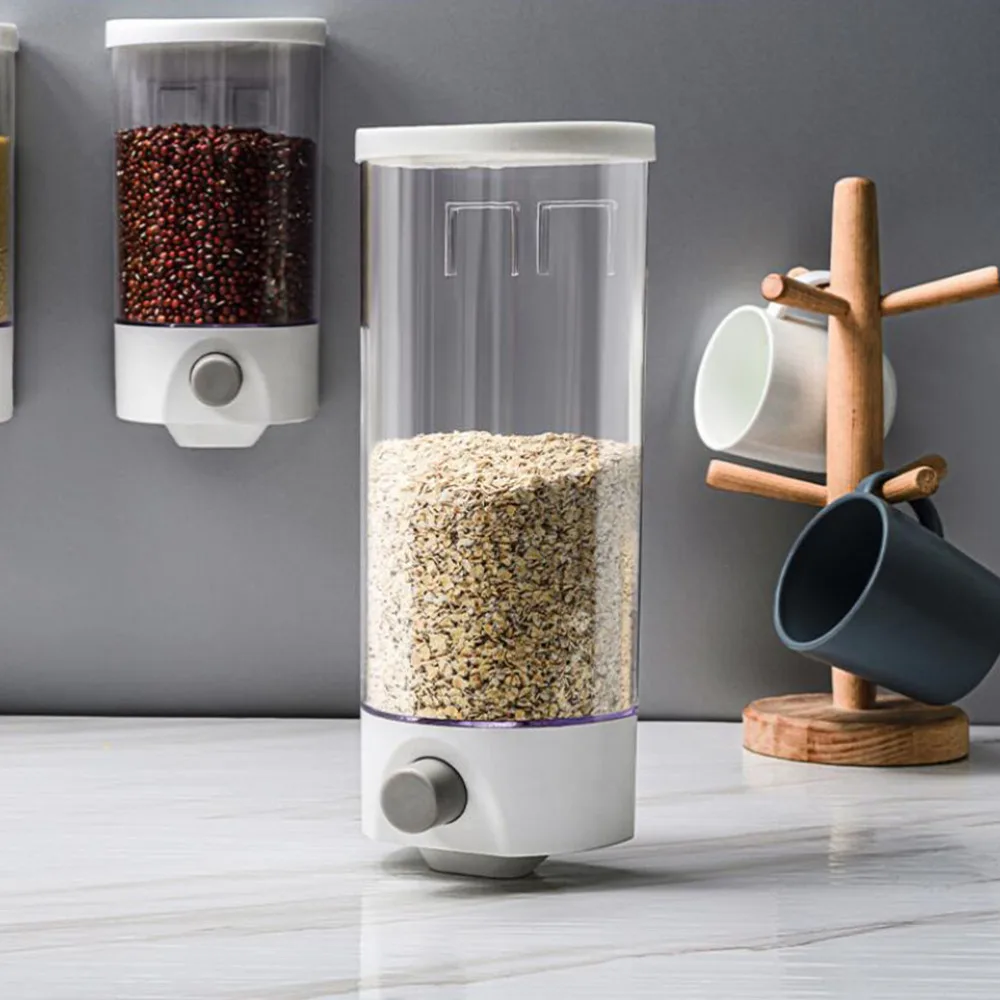 

1 Pc Wall Mounted Storage Jar Transparent Coarse Cereal Storage Container