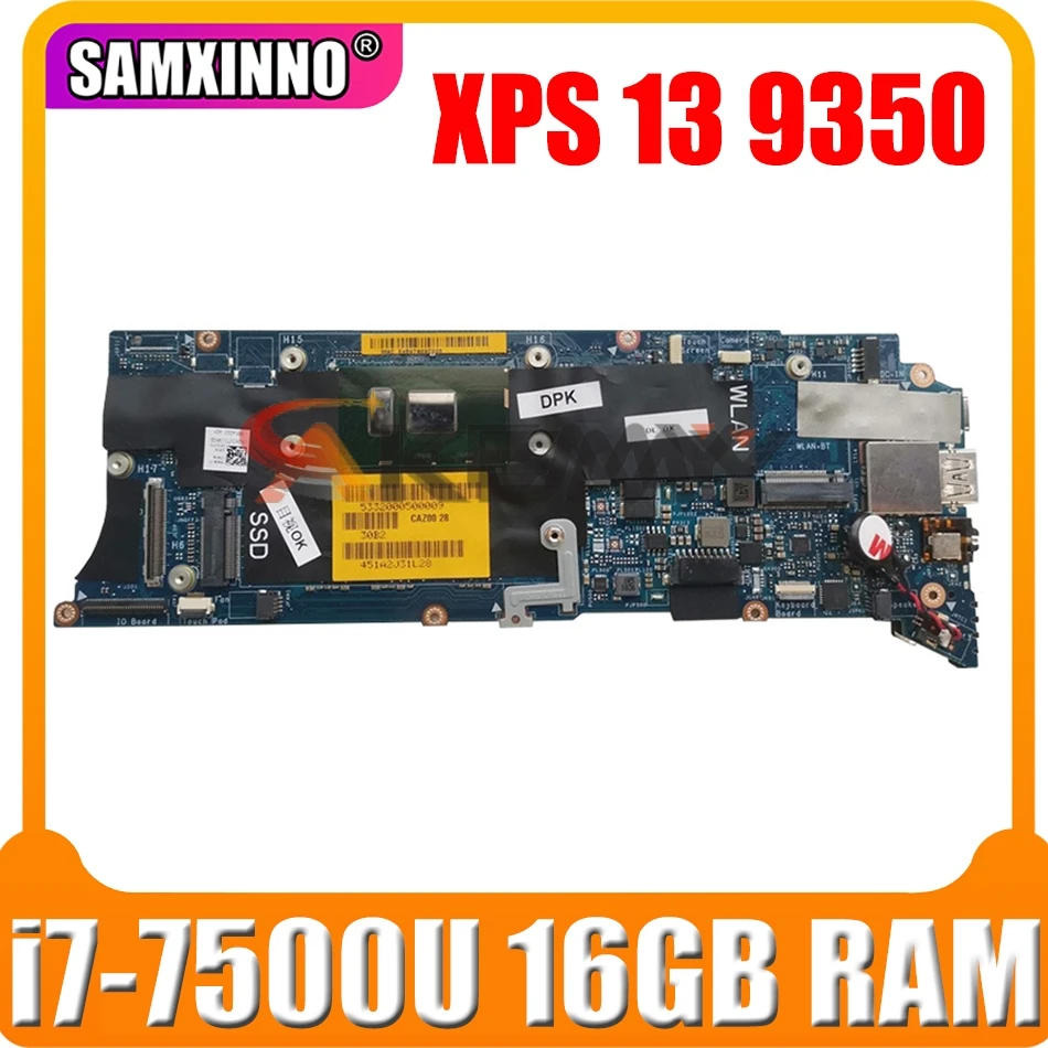 

Оригинальная материнская плата для ноутбука DELL XPS 13 9350 9360 i7-7500U материнская плата CN-0VPVXX LA-D841P SR2ZV с 16 Гб Оперативная память DDR4