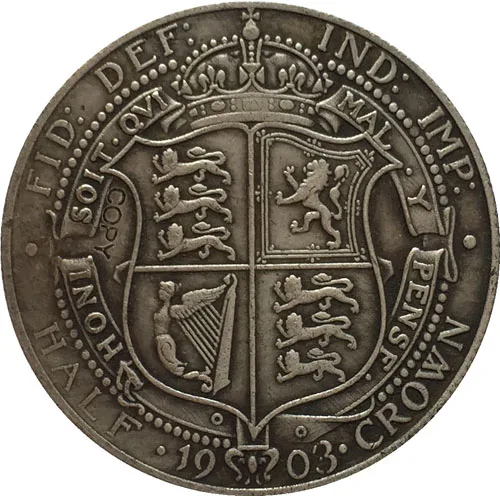 Великобритания 1903 1/2 короны Эдварда VII копировальные монеты|coin cell|coin materialcopy coins |