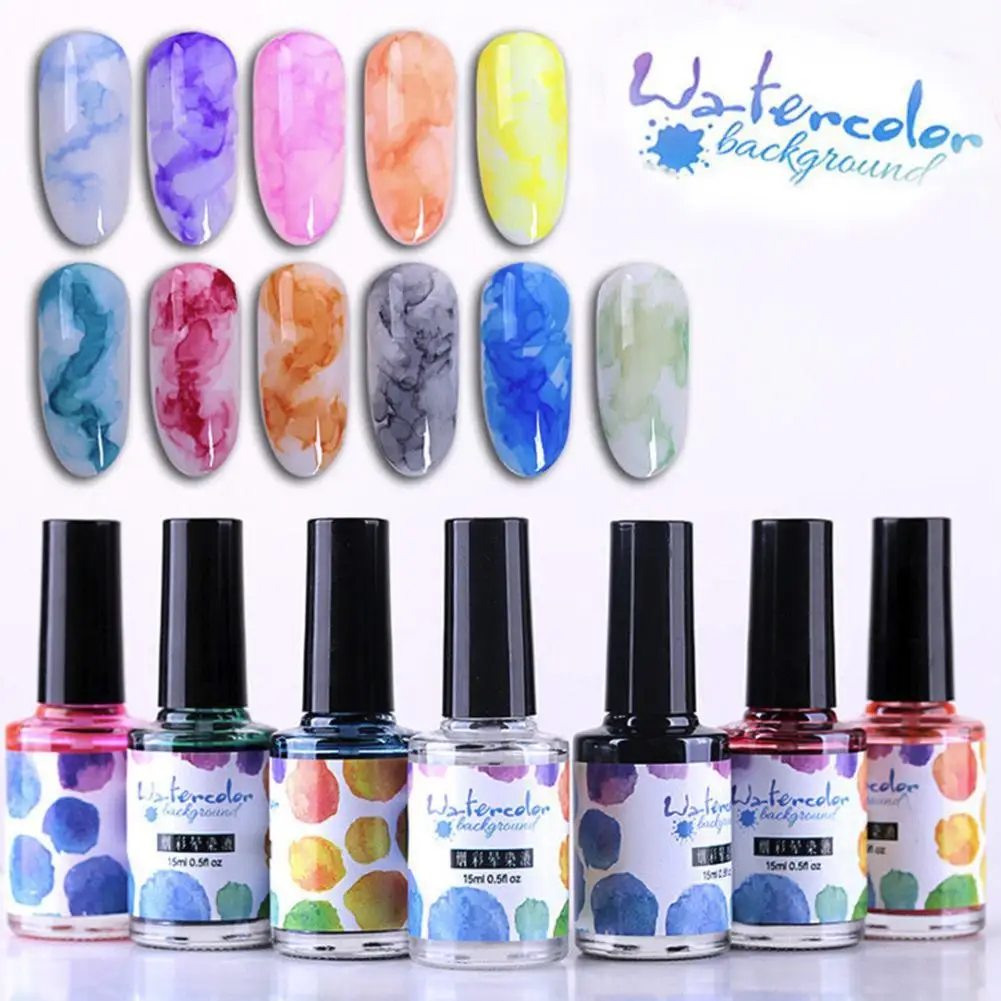 15 мл акварельные чернила лак для ногтей гель с рисунком цветения эффект дыма