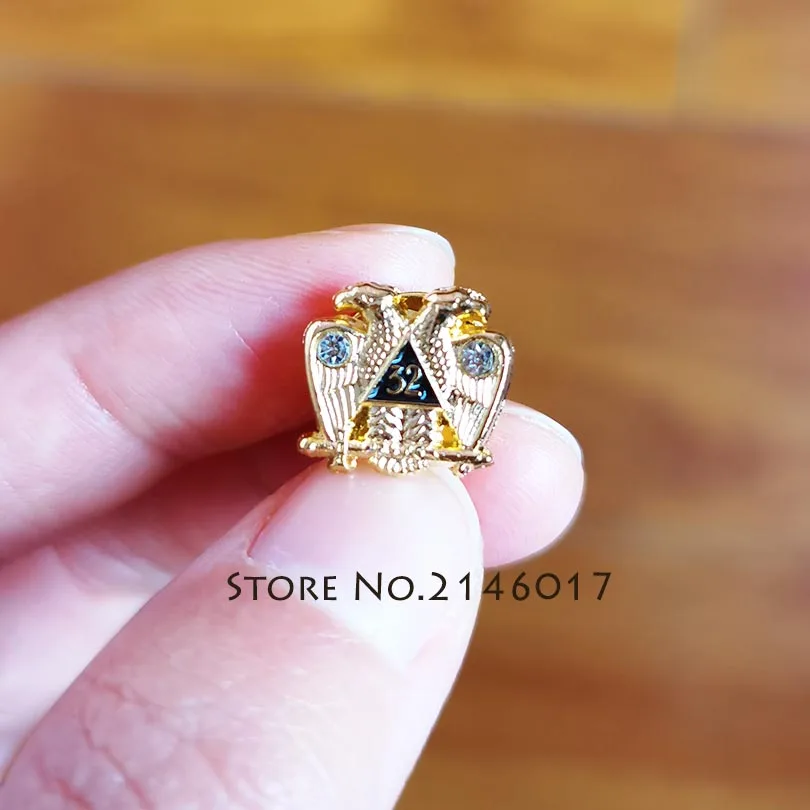 Броши на лацкан масонские пуховые 32 градуса двуглавый орел Шотландский Обряд