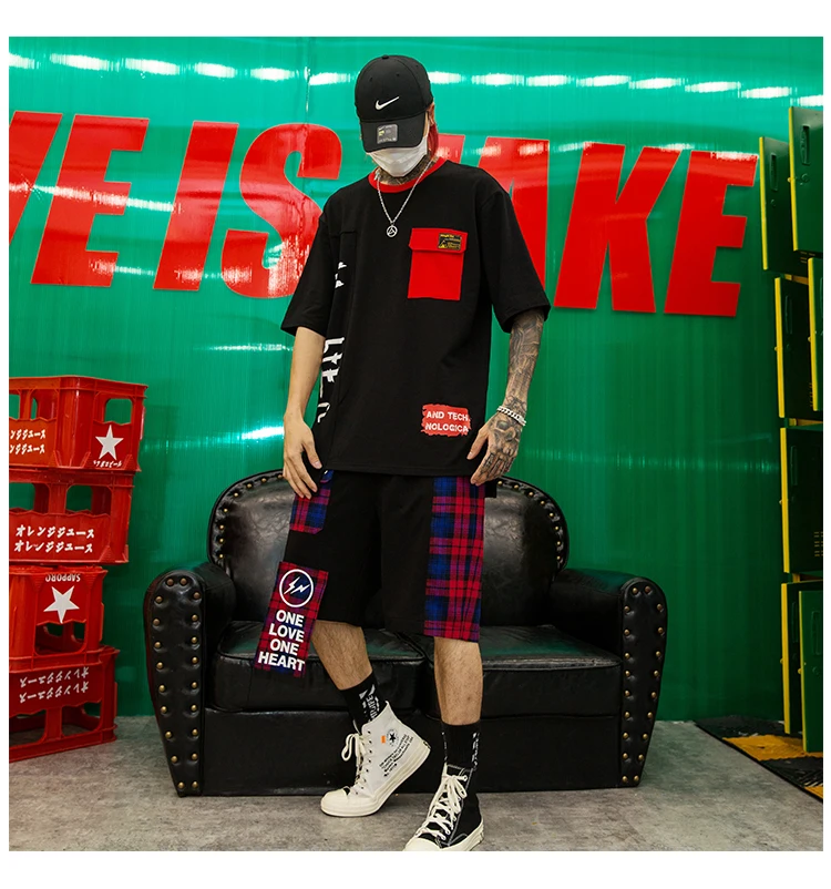 

Casual Men T-shirt Irregular 100% Cotton Pullover Tops Couple Clothing O-neck Letter Print 2021 Summer Fashion T-shirt Homme
