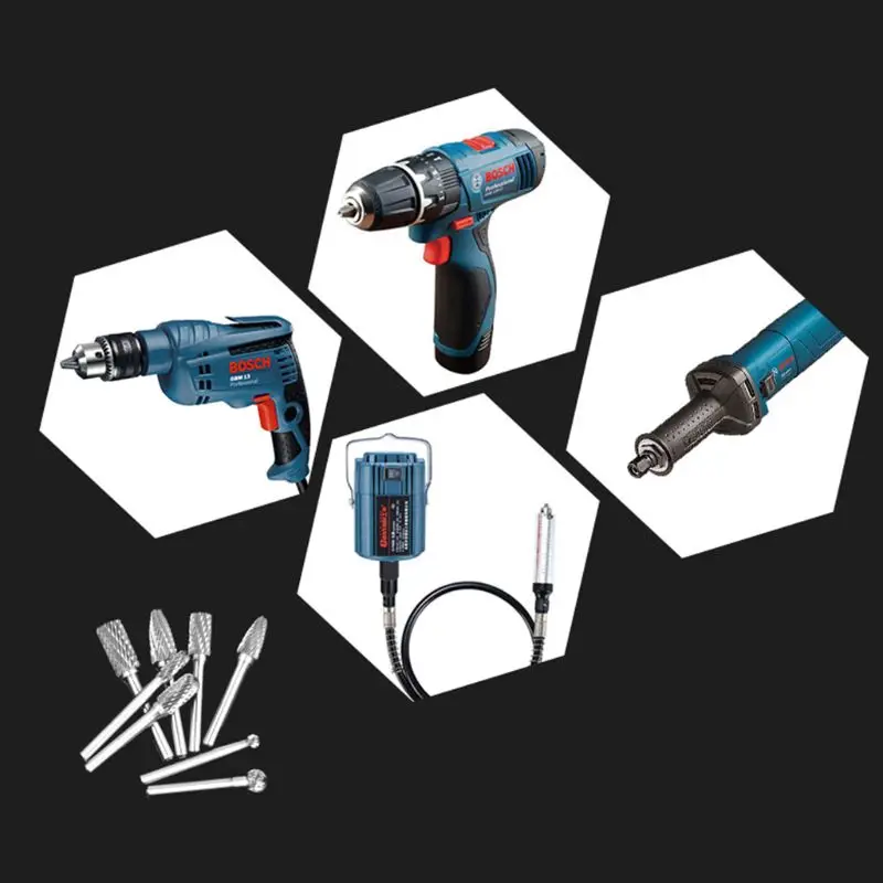 

8pcs 1/4'' Shank Double Cut Tungsten Carbide Rotary Burr Burs Bit for Die Grinder Drill Metal Carving