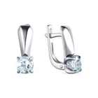 Серьги 2021 тренд из серебра 925 с покрытием из родия, вставка: топаз. Бесплатная доставка с ювелирной фабрики в России