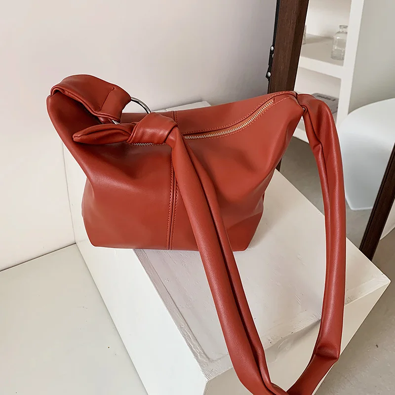 

YANIGELAN New Fashion All-Match Dumpling Bag Solid Color Pu Leather Crossbody Pack For Women One Shoulder Handbags женская сђмка