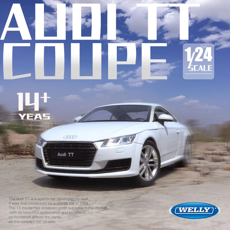 Модель автомобиля Welly 1:24 Audi TT из белого сплава литой игрушечный автомобиль