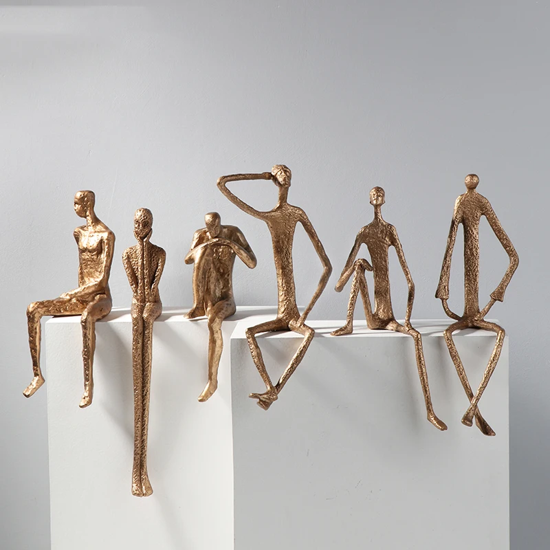 Современная креативная черно золотая металлическая фигурка скульптура кабинет