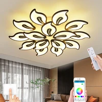 modern living room led rc dimmable ceiling pendant light villa apartment bedroom home ceiling light acrylic interior lighting