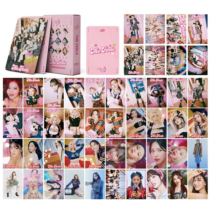 

54Pcs/Set Kpop TWICE Photocards New Album The Feels Self Made Paper Lomo Card HD Photo Cards Postcard For Fans Gift Collection