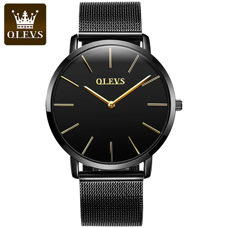 

OLEVS 2021 New Men's Quartz Watch Fashion Casual Thin 30M Life Waterproof Stainless Steel Strap Belt Luminous Pointer Watches