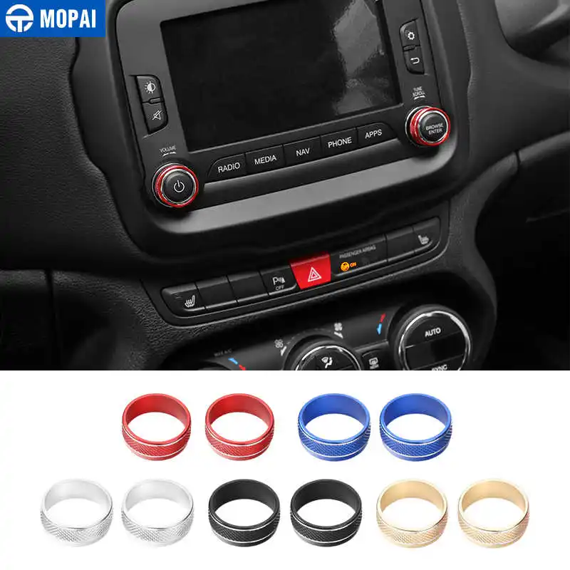 

MOPAI Interior Mouldings for Jeep Renegade 2015-2018 Car CD Switch Button Knob Decoration Cover for Jeep Renegade Accessories